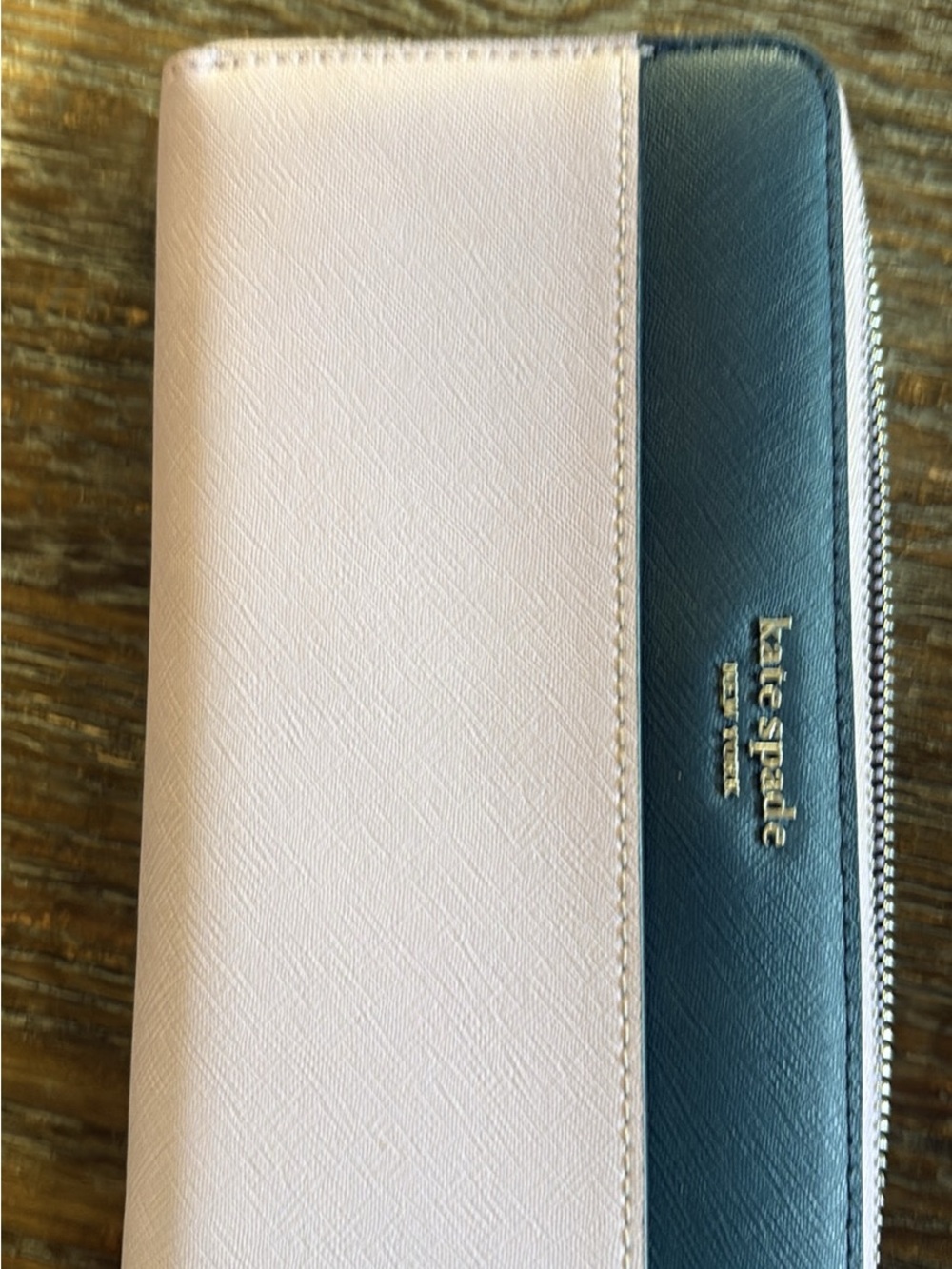 kate spade lavender and Navy Zip-Around Wallet